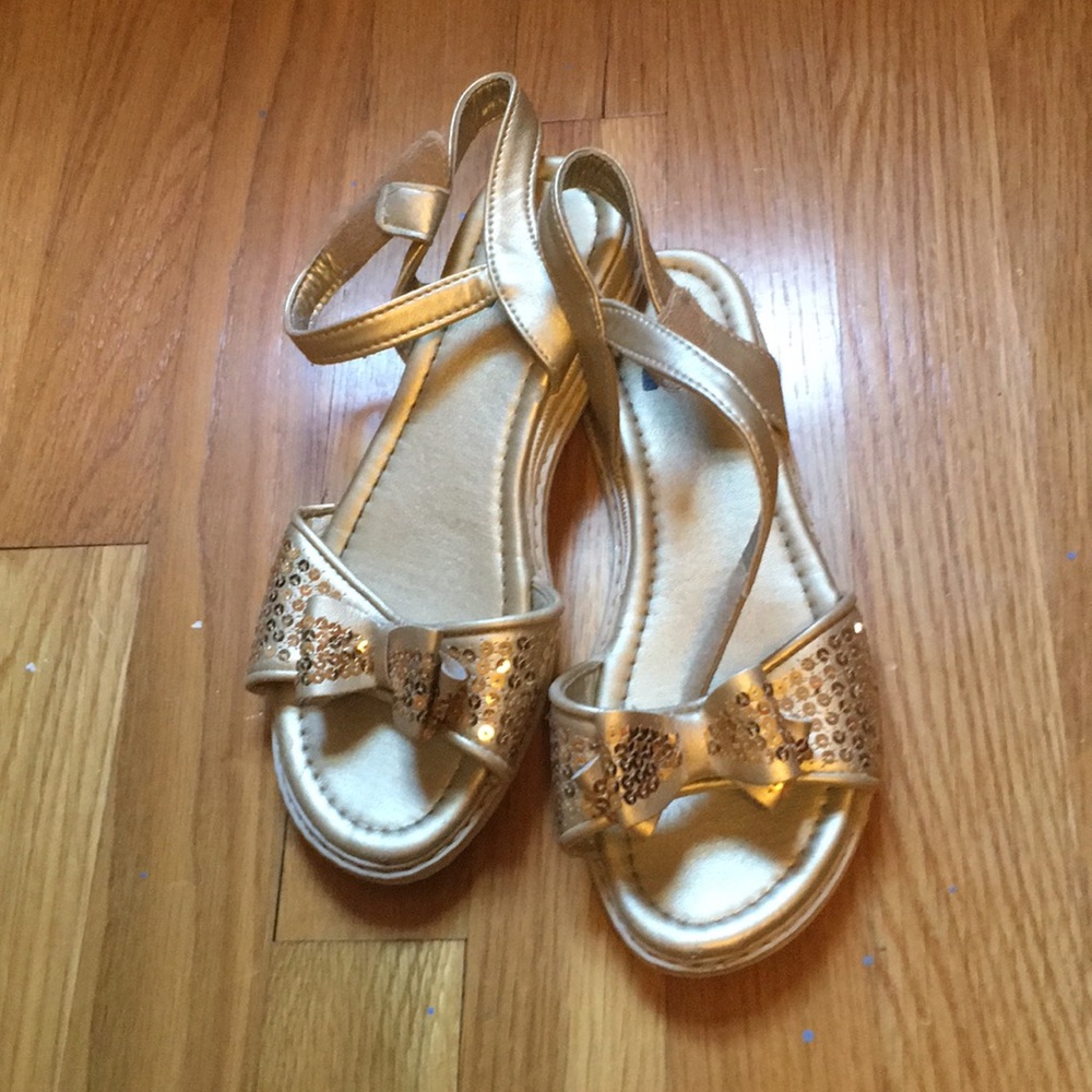 Gold Bow Sandals